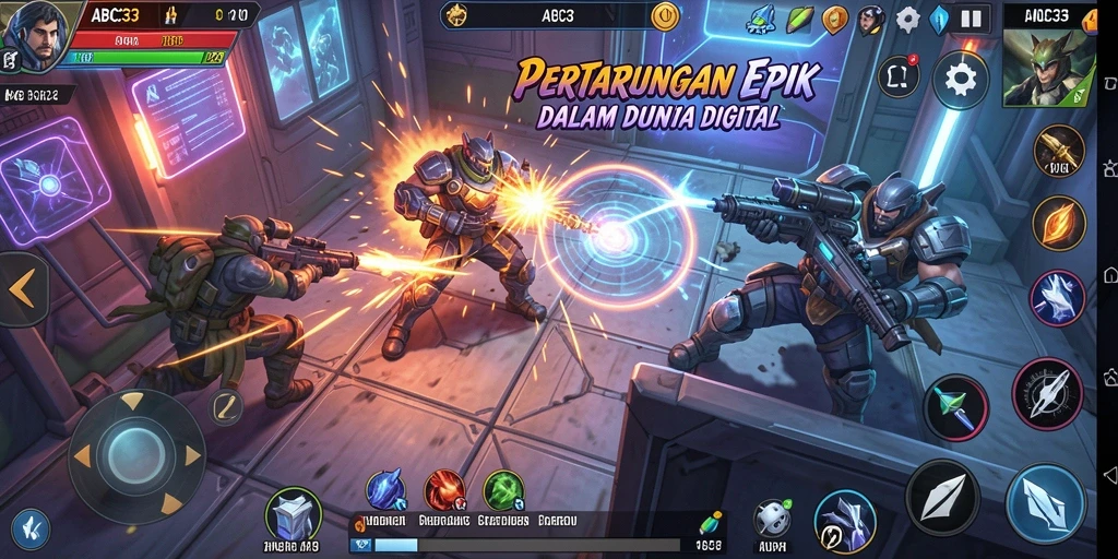Gameplay Fighting yang menegangkan dalam ABC33.