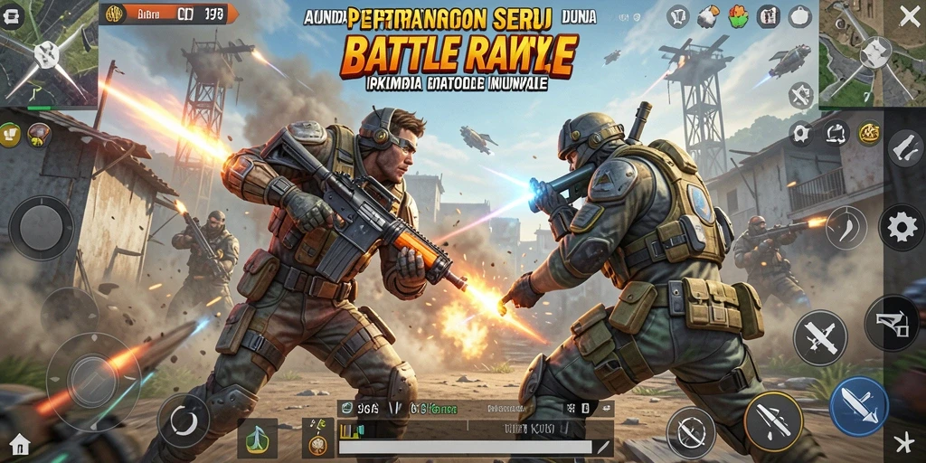 Gameplay seru AKURAT79 dalam pertarungan Battle Royale.