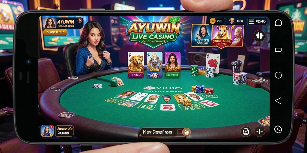 Tampilan gameplay Live Casino AYUWIN yang mendebarkan dan interaktif.