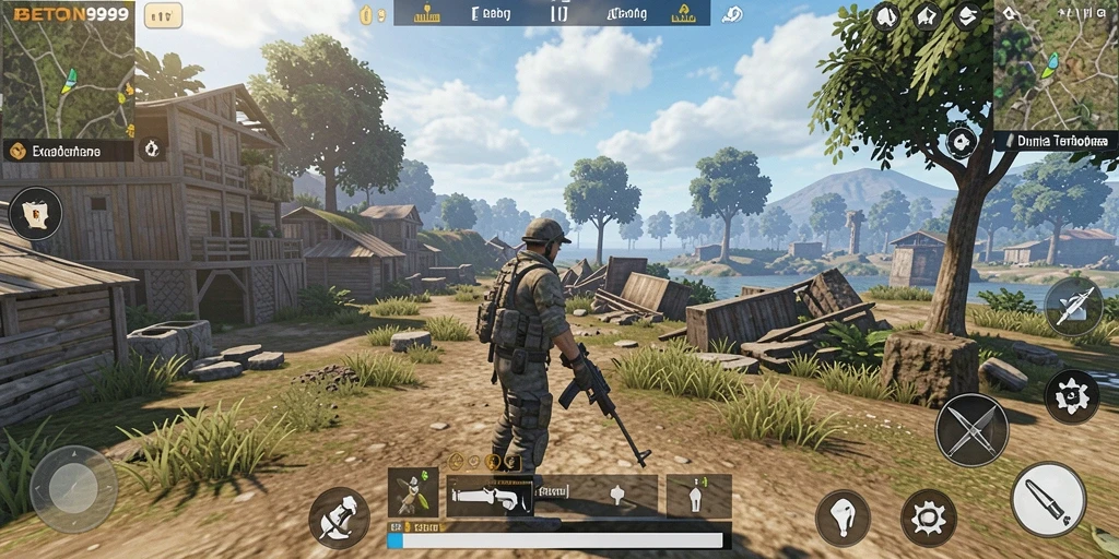 Screenshot gameplay BETON999 yang menampilkan eksplorasi dunia terbuka.