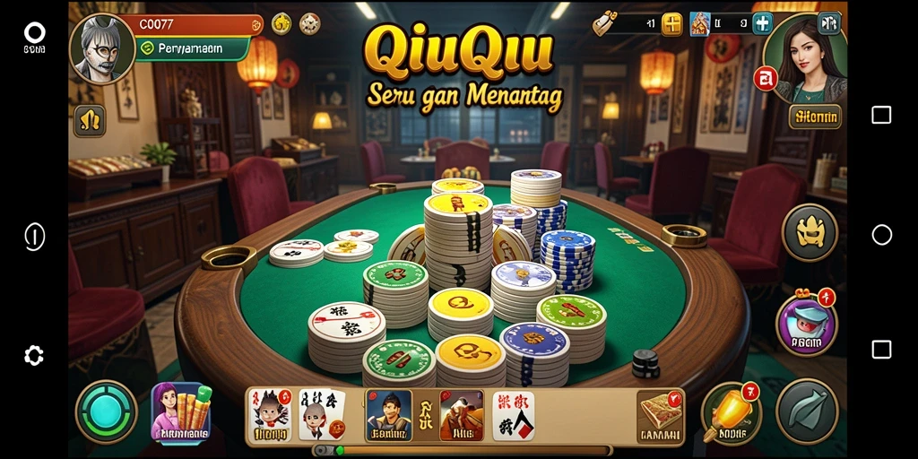 Screenshot gameplay C0077 menampilkan suasana seru QiuQiu.