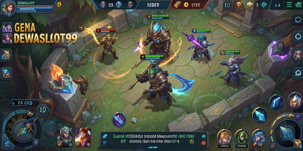 Tampilan gameplay seru dalam DEWASLOT99 yang menampilkan pertarungan epik.
