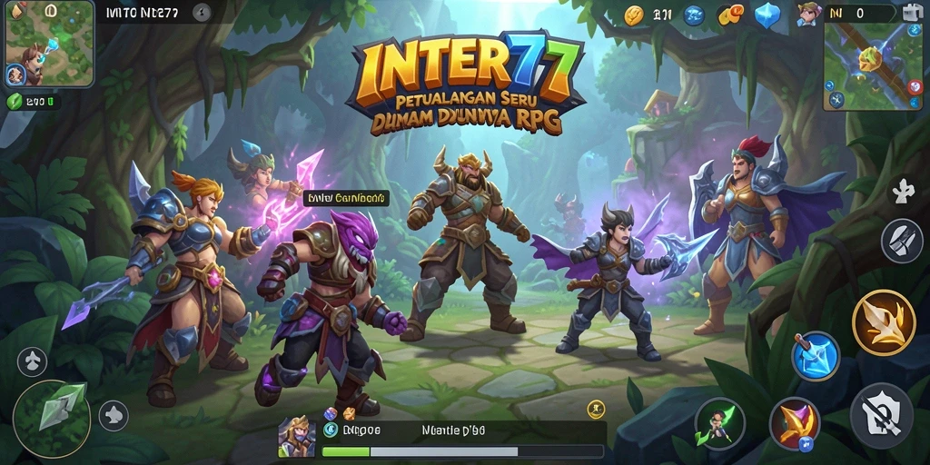 Tangkapan layar INTER77 menampilkan aksi pertempuran seru dalam dunia RPG.