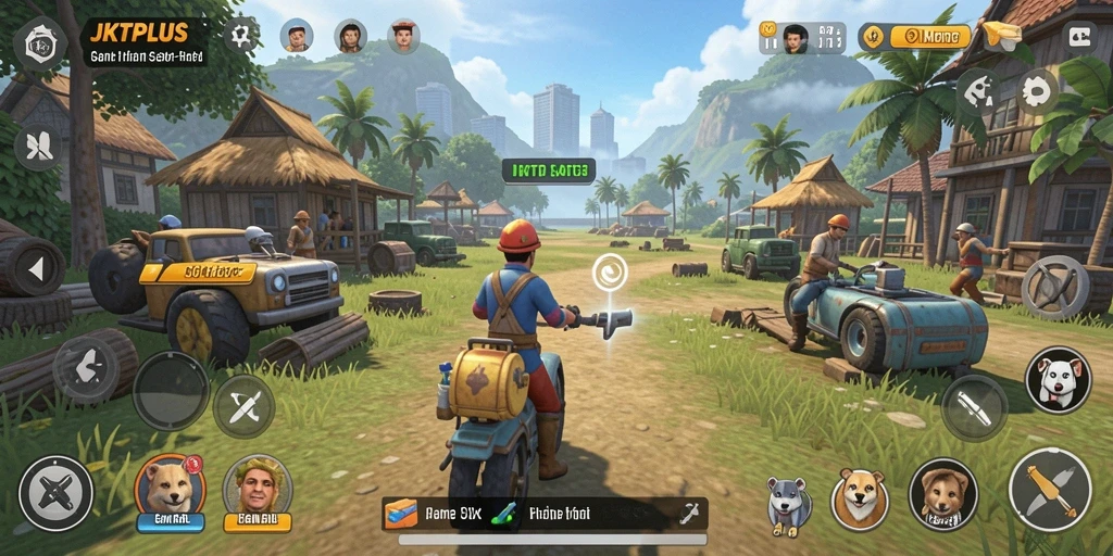 Tampilan menarik dari gameplay JKTPLUS dengan elemen colorful.