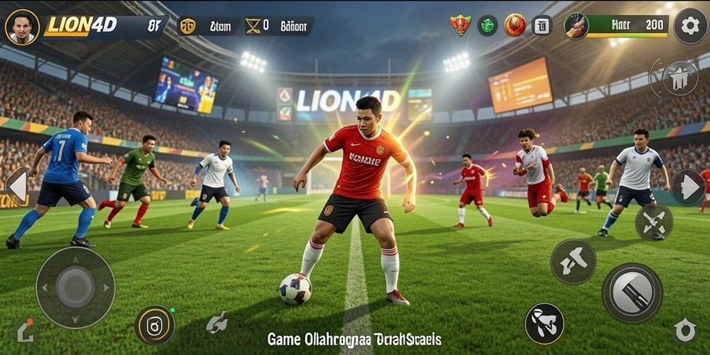 Screenshot gameplay LION4D dengan aksi olahraga yang mendebarkan.