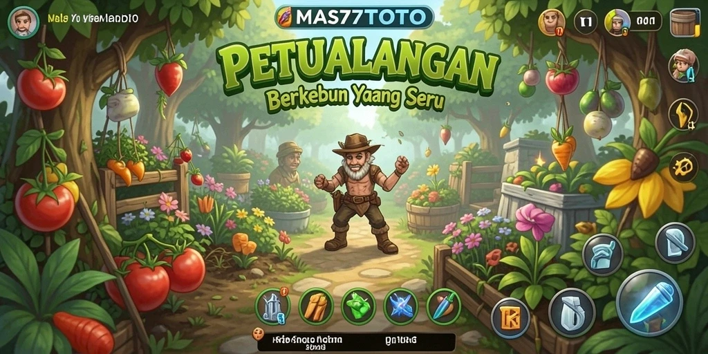 Tampilan gameplay yang menakjubkan dari MAS77TOTO saat berkebun.