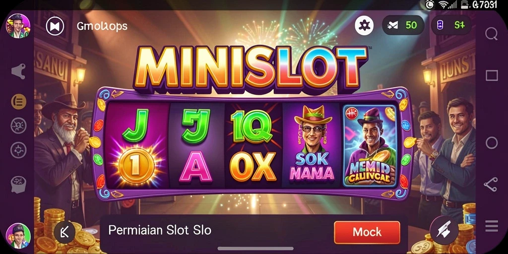 Tampilan gameplay menarik dari MINISLOT dengan tema Slot yang menawan.