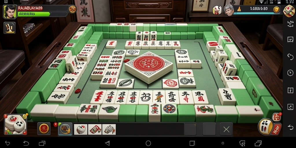 Tampilan gameplay seru dari RAJABUAYA89 dengan Mahjong yang menantang.