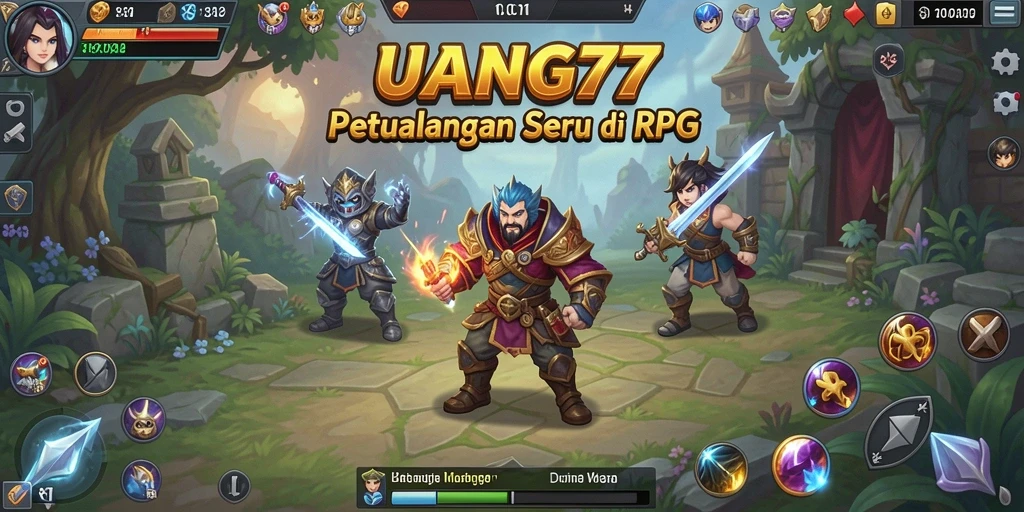 Tampilan gameplay UANG77 menampilkan pertarungan epik di dunia RPG yang menakjubkan.