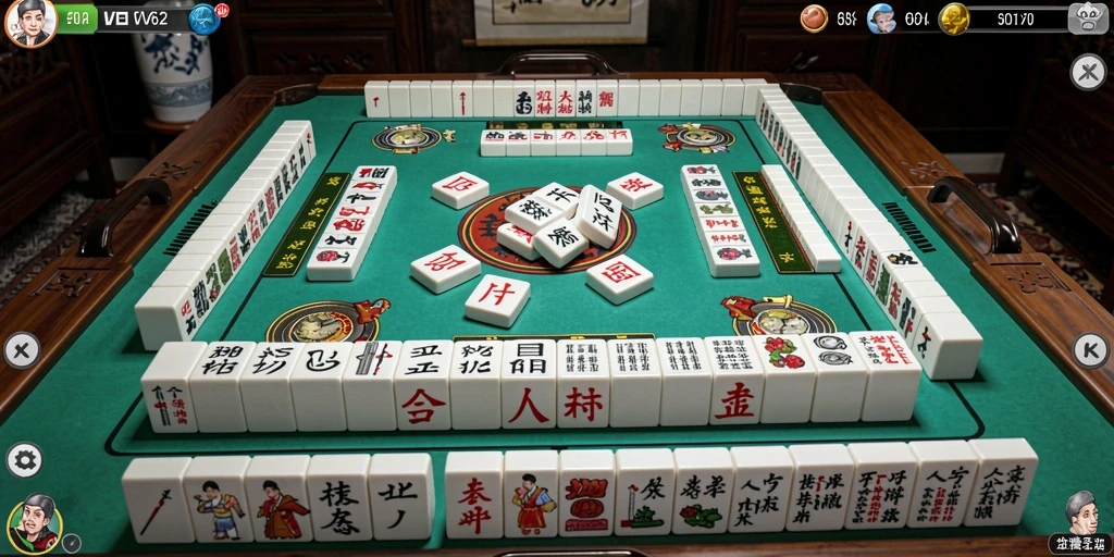 Tangkapan layar gameplay Mahjong di VV62 menampilkan tantangan visual yang menarik.