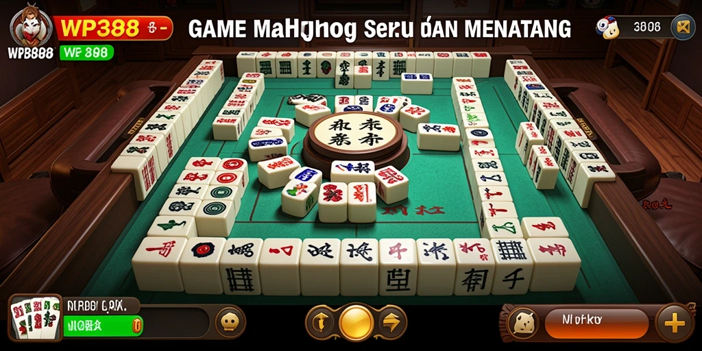 Screenshot gameplay menampilkan papan permainan Mahjong yang menarik.